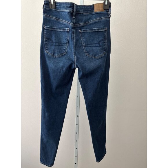 American Eagle Jean 8 High-Waisted Jegging Dark Wash Clean Girl Street Style - Picture 3 of 16